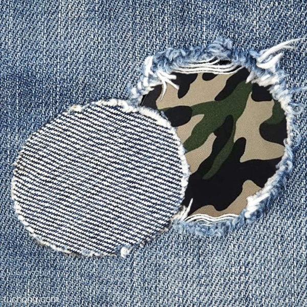 12 stk. mærker, camouflage ovale stof mærker, ovale stof P