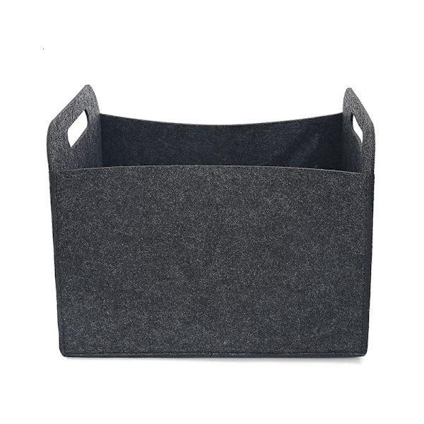 Rubberneck 24 x 32 x 24 cm (harmaa) neliömäinen huopapuukori 2 kahvalla