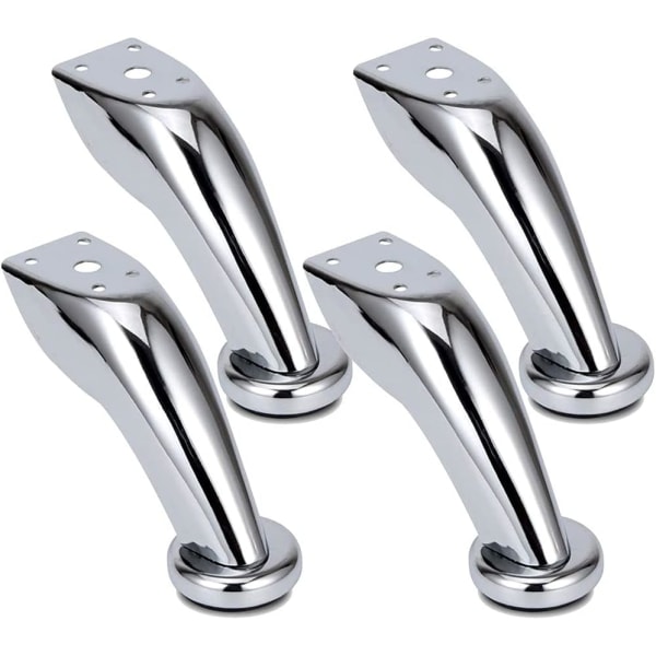 Thick Stainless Steel Sofa Legs, 4 Pieces Furniture Legs, Chrome