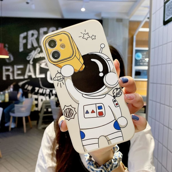 Søt deksel til iPhone 14, tegneserie kul astronaut rom stilig design