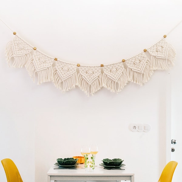 1 stk Makrame vevd veggteppe Boho Chic Bohemian Home Geometric
