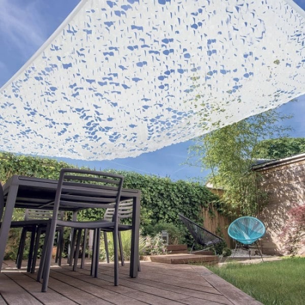 Hvid Camouflage Net Rektangulær Skygge Sejl Design Camouflage Sha
