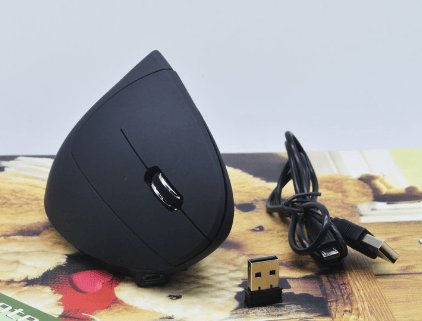 Sort, ergonomisk sort Bluetooth-batterimus, 6400 DPI lodret