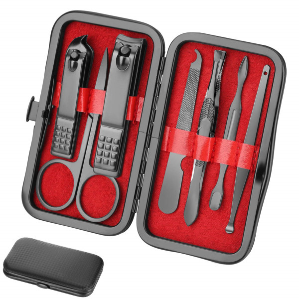 Manikyrset, 7 i 1 bärbar reseväsentlig nagelklippare set,