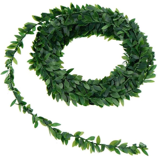 2 ruller kunstige vinstokke bånd blad krans grønne blade wire flowe