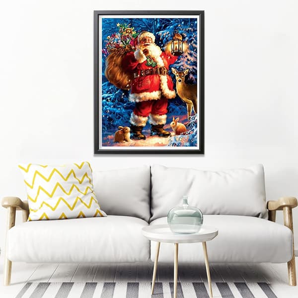 Jultomtens julklappssats med presentväskor, broderade diamon