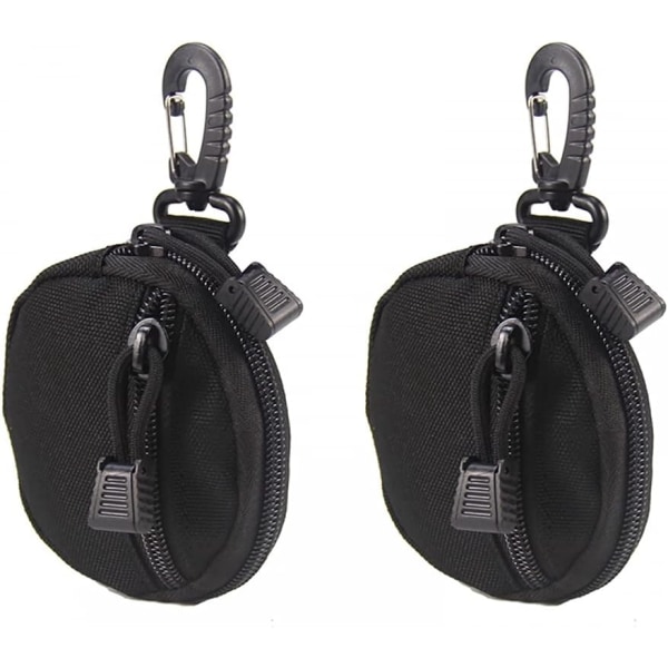 (black) 2Pcs Tactical Coin Purse,Hanging EDC Pouches with Hook ​f