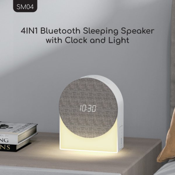 Ny Sleeper Multifunktionell Vit Brus Bluetooth Högtalare Tyg