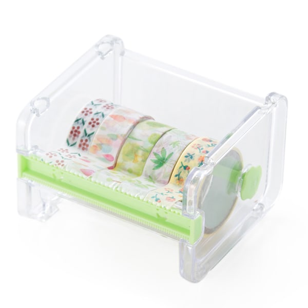 2-pack skrivbordsdispenser för multi-transparent maskeringstejp, tejpskärare