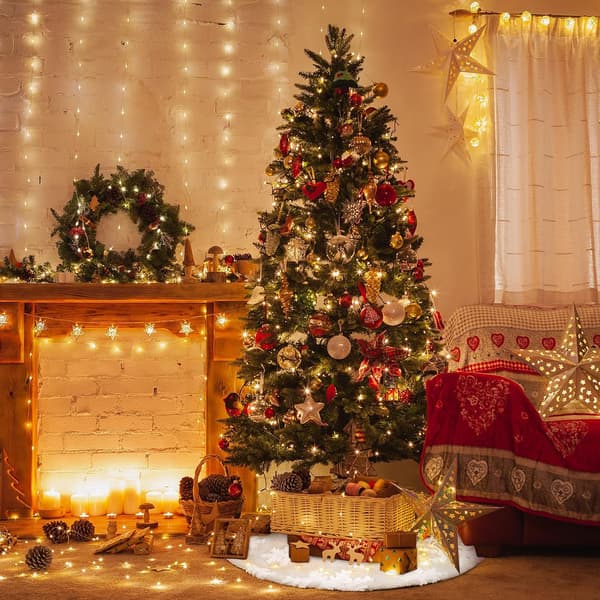 Julgransmatta Vit Julgransmatta, 90cm Snöflinga Bas