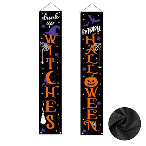 2 kpl Halloween-banneria, Halloween-eteisbannerilippu, Trick or