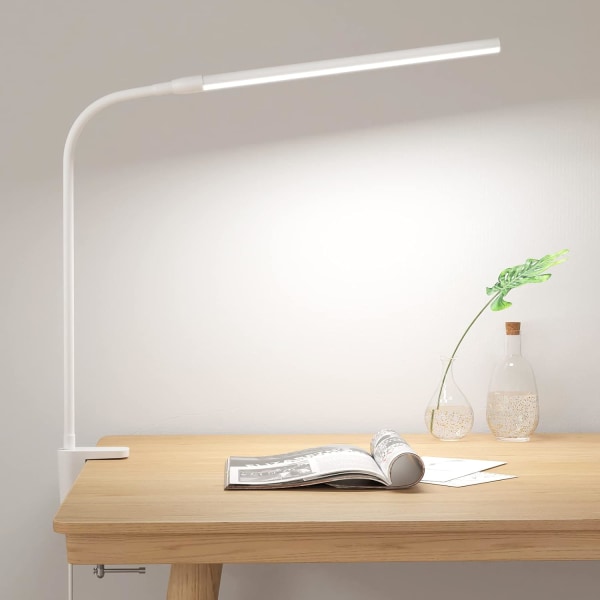 White 360 ° flexible LED desk lamp with fixture, USB reading ligh