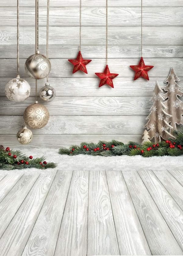 5x7FT Julefotografering Bakgrunn Julepynt