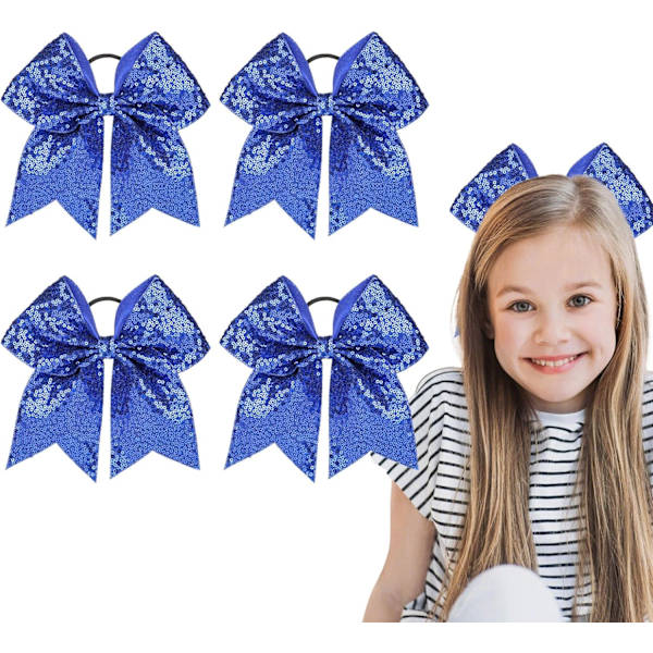 4 pakke, blå, pakke med hårspenner, båndhodebånd, jenter elastiske