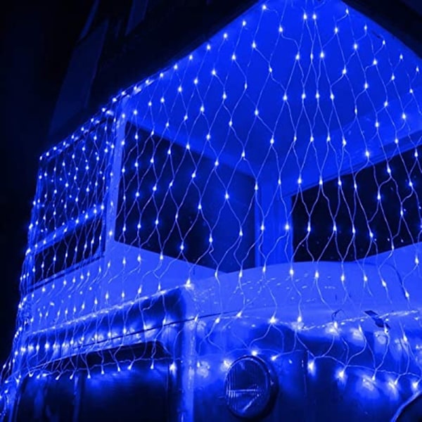 LED-trädgårds- och gårdschristmasnätlampor, belysning, fisknät L