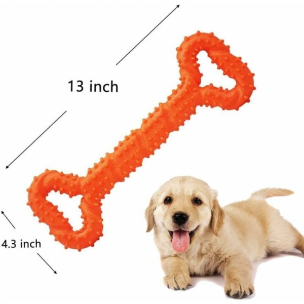 Orangefärgad oförstörbar leksak för stora hundar, aggressiva tuggare, j