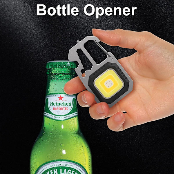 2 st Bärbar Mini Arbetslampa 800 Lumen 7 Lägen Nyckelring Vattentät