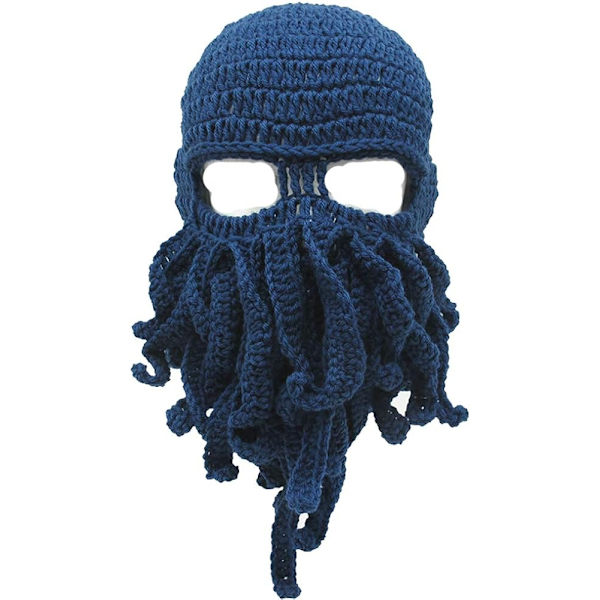 Sjov ridderhue med skæg håndstrikket til vinter, cosplay,