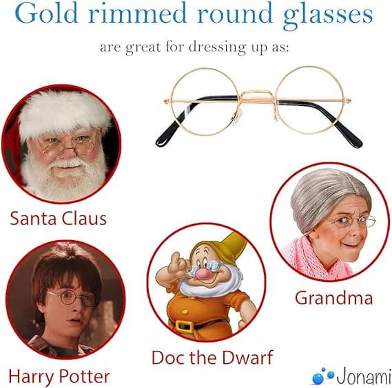 Platt ljuspistolram Santa glasögon för tomtekläder Retro
