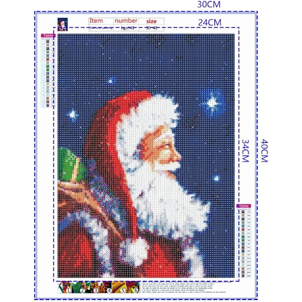 （3）3 st DIY Diamantmålning Jul Kit, 5D Jul Embr