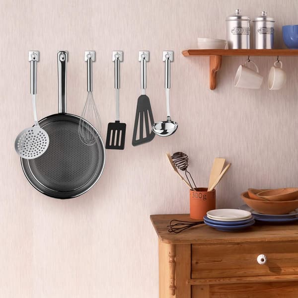 8 stk selvklebende kroker, 8 stk selvklebende kroker, rustfritt stål