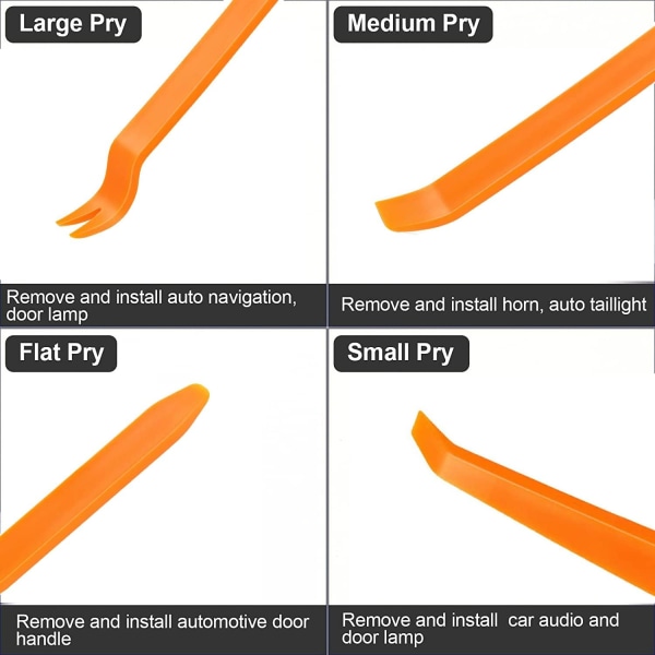 Pakke med 5 multifunksjonelle installasjonsfjerningsverktøy, for bilradio