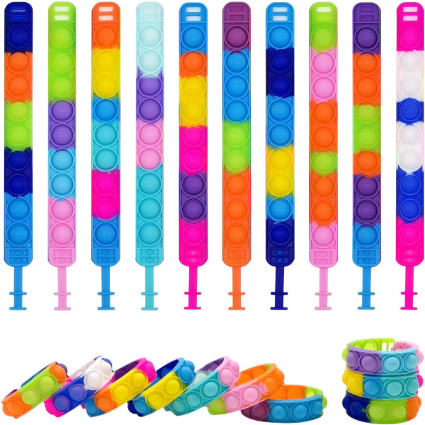 10 stk Pop armbånd leketøy, flerfarget armbånd populært armbånd