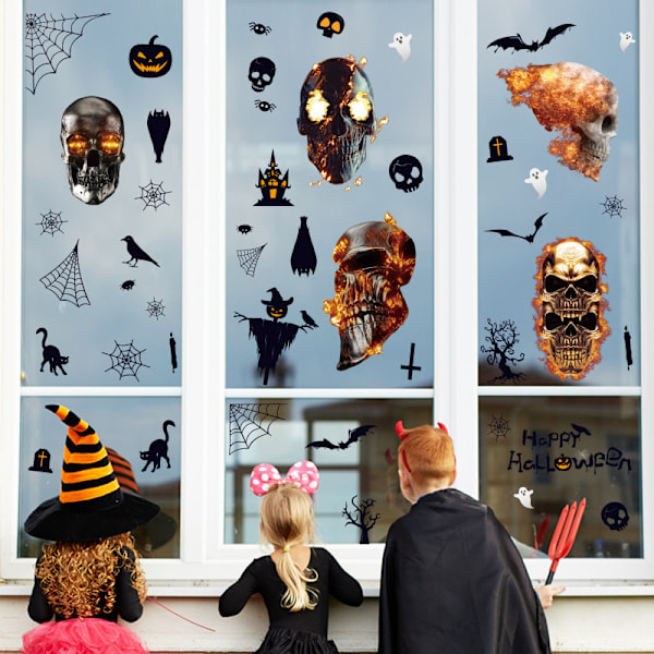 (1)2 st Halloween skräckdekaler, Halloween skräck bildekal C