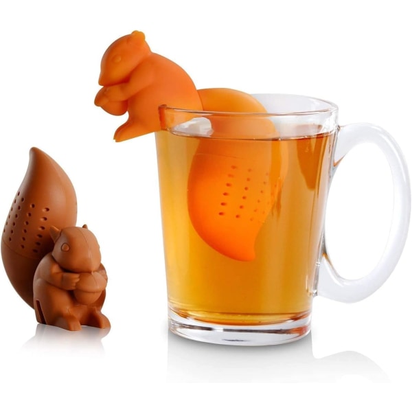 Tea Infuser, Ätbar Silikon Te Infuser (Squirrel Set of 2)