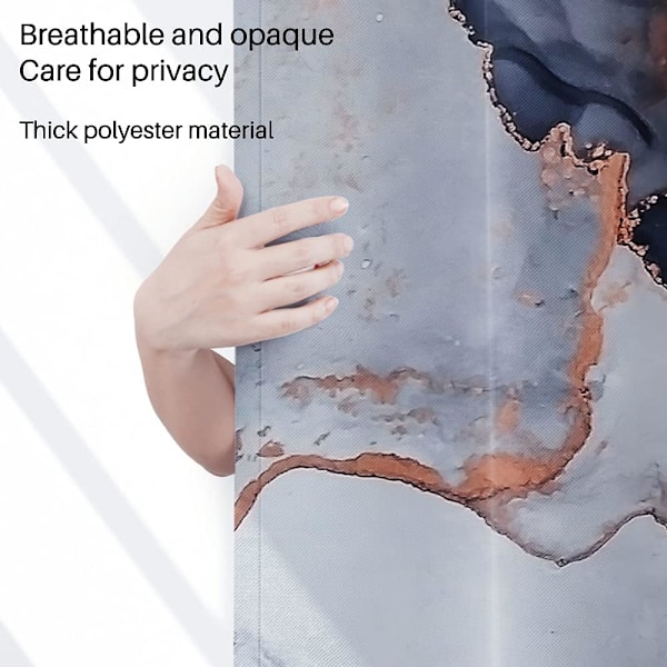 Marmor Duschdraperi, Vit Textil Duschdraperi för Hotell/Spa/