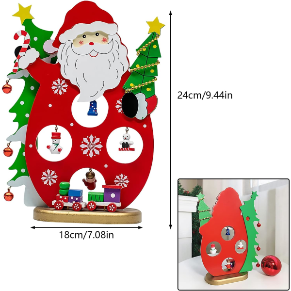 3D Mini Juletræ i Træ 24CM DIY Bordplade Juletræ Ar