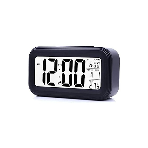 Digital väckarklocka morgonväckarklocka (svart, 13,8*8*4,5CM), Sil