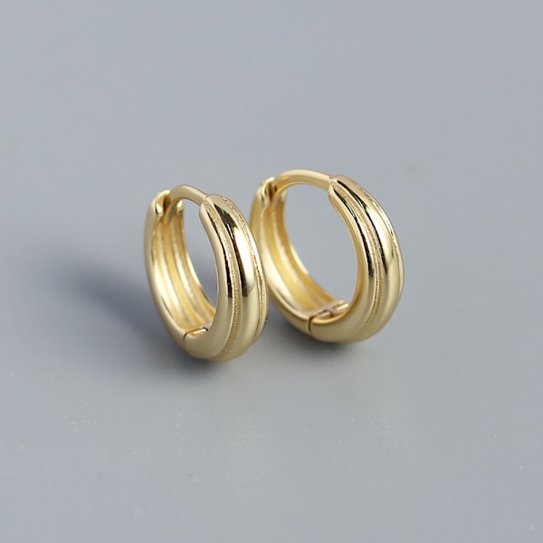 2 set 14K guldpläterade örhängen i sterlingsilver | Smal