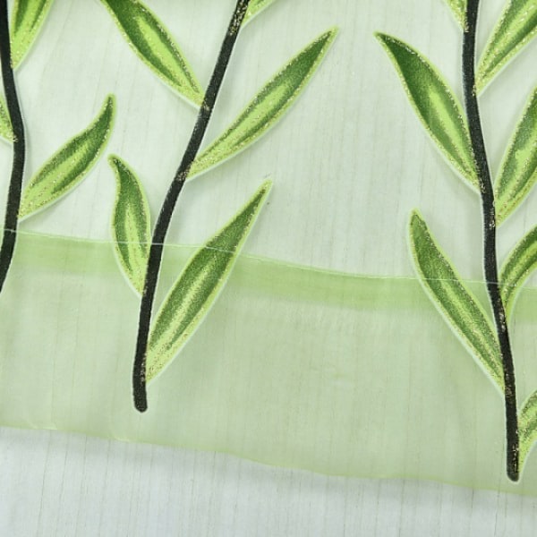 Blomstergardiner Rullegardiner Voile Rumgardin Gennemsigtigt Panel Tørklæde Grøn