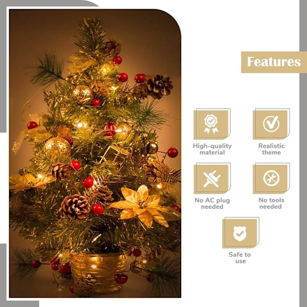 Juleguirlande med lys | LED julelys juleguirlande