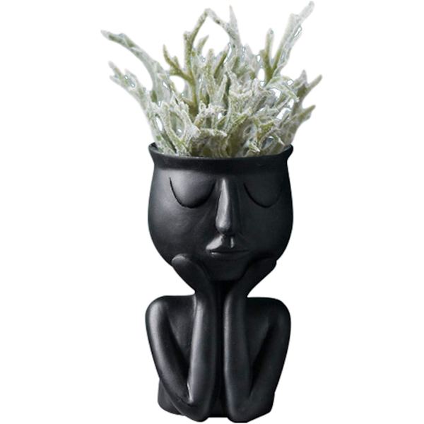 Udendørs vase menneskeformet harpiks blomsterpotte tørret blomst have de