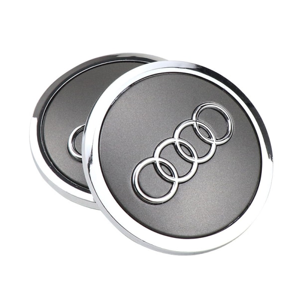 Grå matt 69mm Audi original cover, set om 1, för alun