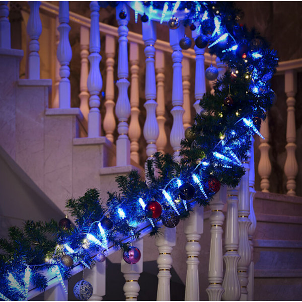6,5 meter 30 lampor (8 funktioner solenergi), färgad LED-istapp