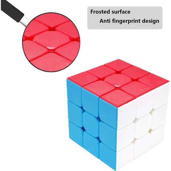 Speed ​​Cube 3x3 3x3x3 Klistremerkeløs Magisk Puslespill Magisk Speed ​​Cub