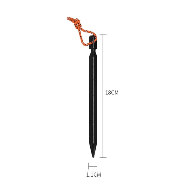 12 stk teltplugger, 18 cm metallplugger, bakkeplugger for telt, Al