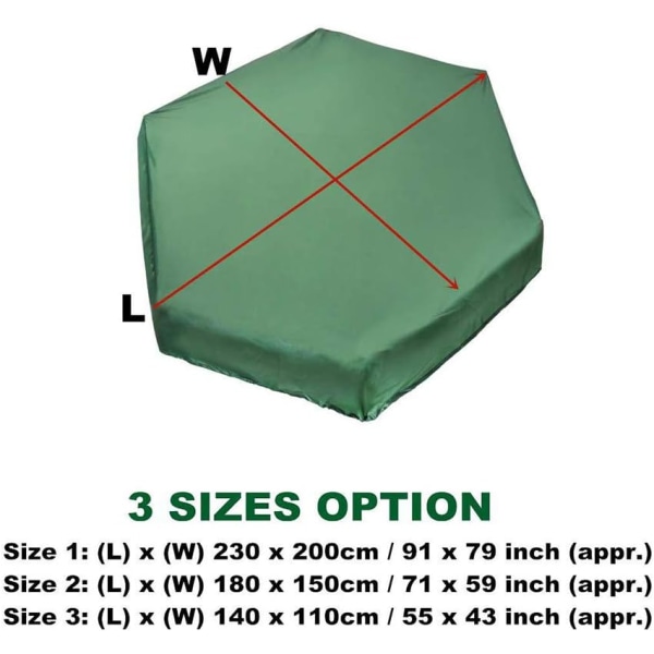 Sandkassedeksel (140*110cm) - Vanntett og støvtett - For heksagon
