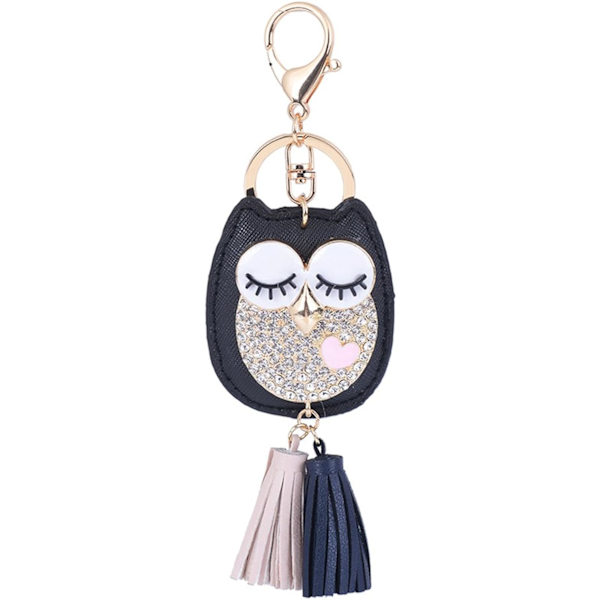 1 st Hibou Tassel Nyckelring Hänge Charm Nyckelring Mode Kvinna