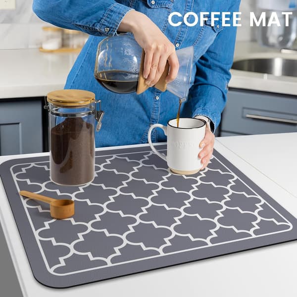 Grå 40*50CM Kaffe Matte Superabsorberende Oppvaskmatte Kaffe Ba