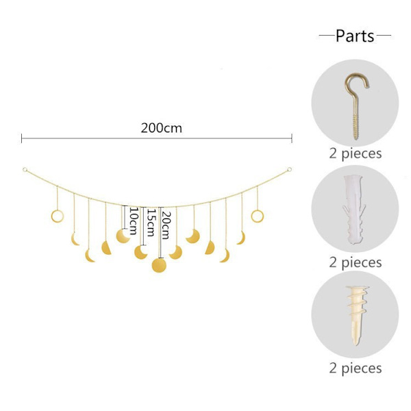 Månefas Garland, 13 PCS Månefas Garland Väggdekor, Bohemia