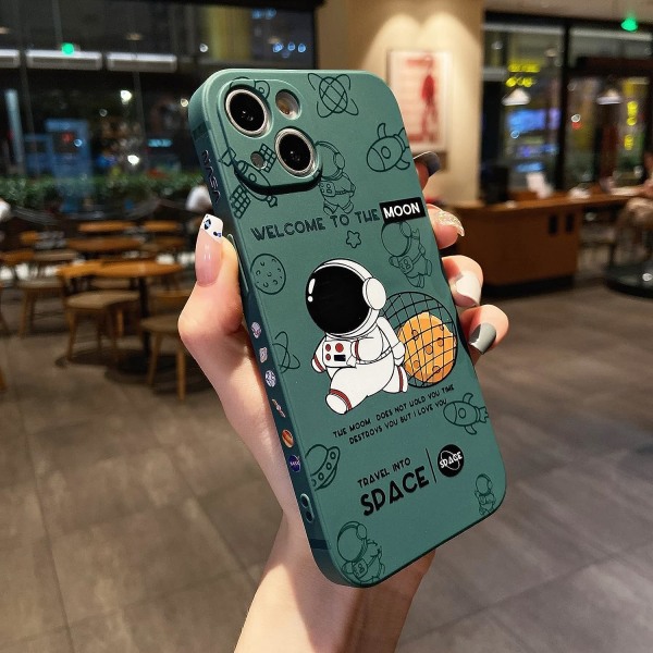 Kompatibel med søtt deksel for iPhone 14, tegneserie astronaut rom