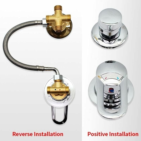 Full Copper Thread Split 3 Functions Diverter Two Piece Shower Ro
