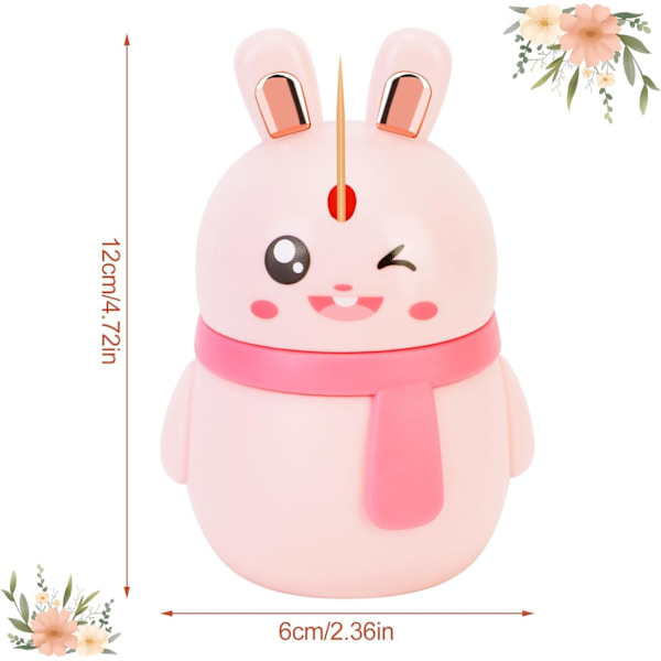 1 stk. Pink Automatisk Pop-Up Tandstik Dispenser Sød Kanin Kawaii