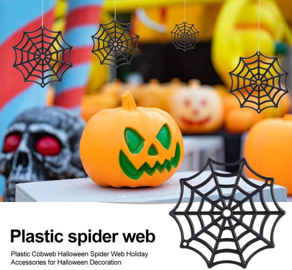 50 stk. Plast Edderkoppespind Halloween Edderkoppespind Ferie Tilbehør til