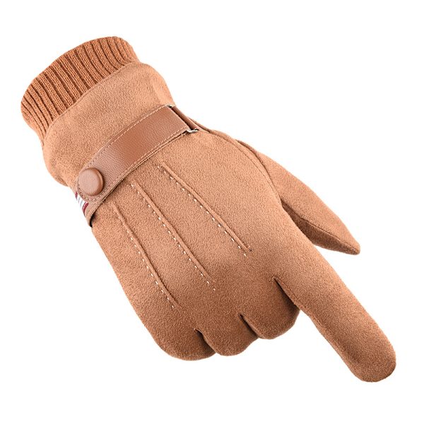 Vintervarme berøringsskjermhansker for menn og kvinner termisk semsket skinn fleece