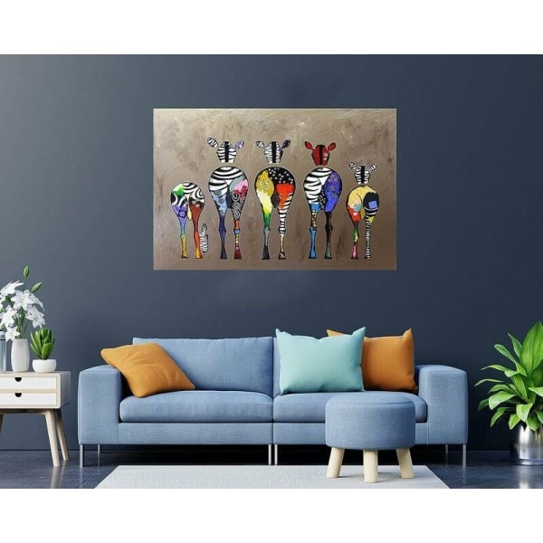 Canvas Zebra Group Colorful Back Street Art Graffiti Canvas Art D